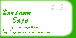 mariann sajo business card